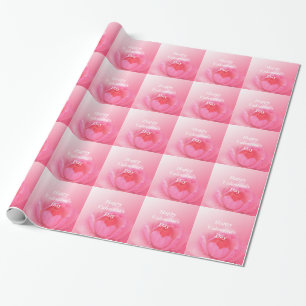 Papier Cadeau Fleurs nénuphars roses cadeau heureuse Sainte-Vale