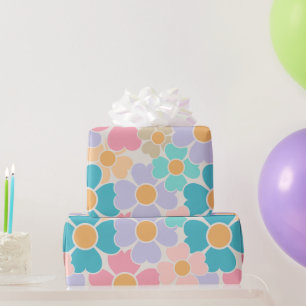 Papier Cadeau Fleurs Pastel