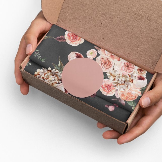 Papier Cadeau Fleurs Pastel Modernes & Noir Kraft (Créateur téléchargé)