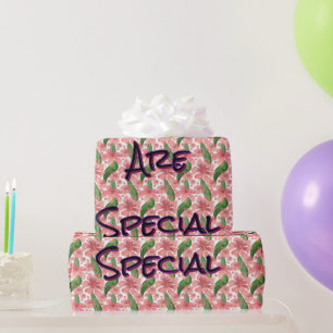 Papier Cadeau Fleurs personnalisées et sur mesure à l'aquarelle