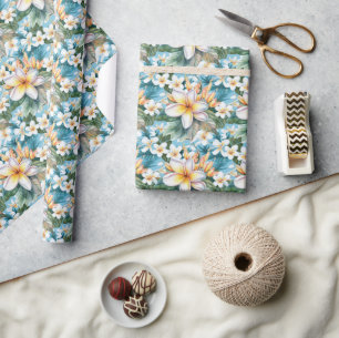 Papier Cadeau Fleurs Plumeria