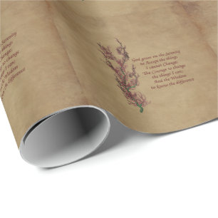 Papier Cadeau Fleurs Prière d'Inspiration Sérénité