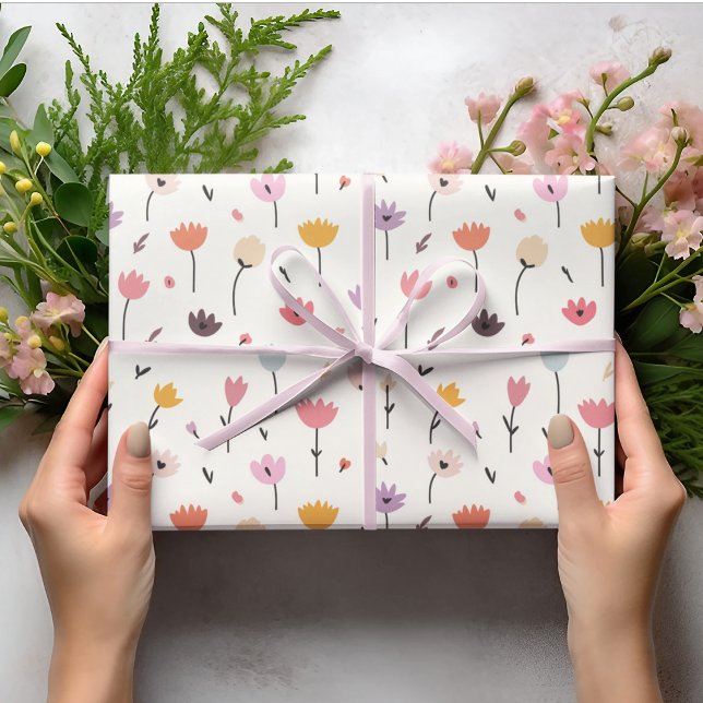 Papier Cadeau Fleurs printanières Pastel Pâques (Créateur téléchargé)