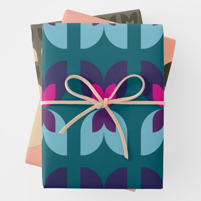 Papier Cadeau Fleurs Rétro Tulipe Automne (En situation)