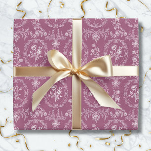 Papier Cadeau Fleurs Rococo Vintage Motif Floral