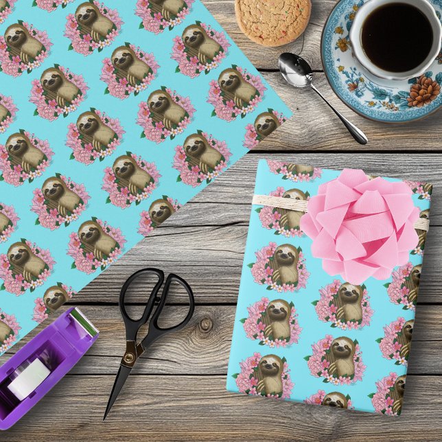 Papier Cadeau Fleurs roses parentes (Créateur téléchargé)