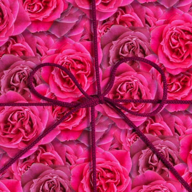 Papier Cadeau Fleurs Roses vives Fleur Motif sans couture rose f (Créateur téléchargé)