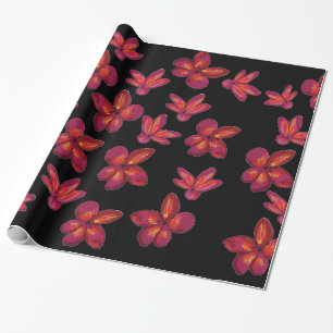 Papier Cadeau Fleurs rouges