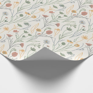 Papier Cadeau Fleurs sauvages abstraites minimalistes Meadowcore