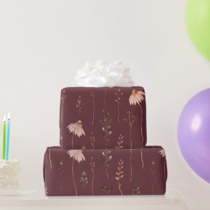 Papier Cadeau Fleurs sauvages bohèmes d'automne
