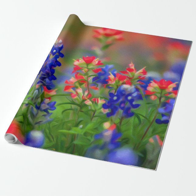 Papier Cadeau Fleurs sauvages pastel (Déroulé)