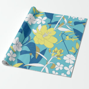Papier Cadeau Fleurs sauvages sans couture motif sur arrière - p