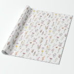 Papier Cadeau Fleurs sauvages violettes Mariage bohème floral<br><div class="desc">Papier d'emballage simple léger violet Fleurs sauvages Bordure florale pour mariage</div>
