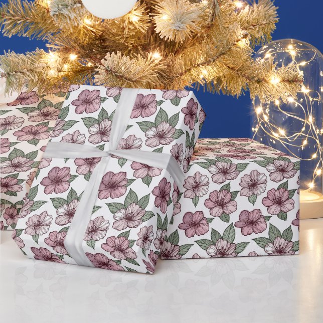 Papier Cadeau Fleurs stylisées — Florales vectorielles modernes  (Vacances)