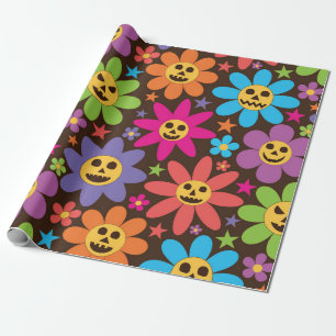 Papier Cadeau Fleurs Super Halloween Éffrayantes