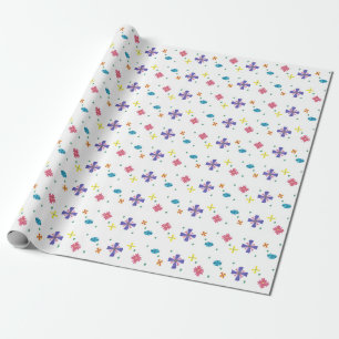 Papier Cadeau Fleurs sur l'enveloppe de cadeau blanche pointue
