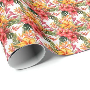 Papier Cadeau Fleurs Tropicales