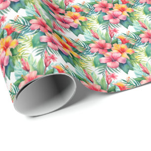 Papier Cadeau Fleurs tropicales