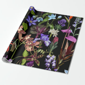 Papier Cadeau Fleurs tropicales et de jardin.