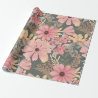 Fleurs vertes rose Sage Laisser Motif Aquarelle