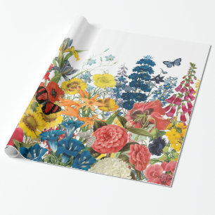 Papier Cadeau fleurs vintages modernes