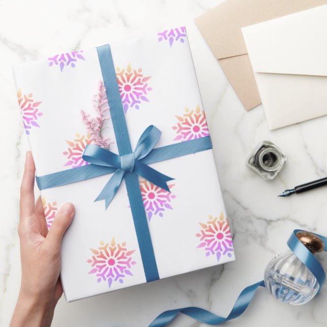 Papier Cadeau Flocon de neige arc-en-ciel (Cadeaux)