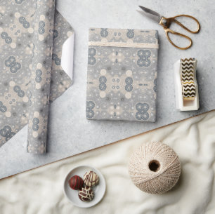 Papier Cadeau Flocon de neige atomique Motif Charme d'hiver du m