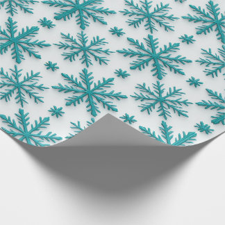 Papier Cadeau ❄ Flocon de Neige de Cristal Hiver Carrelage Répét
