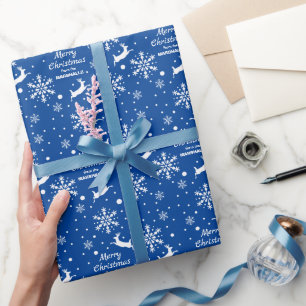 Papier Cadeau Flocon de neige de renne Choisissez votre couleur