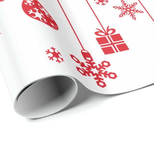 Papier Cadeau Flocon de neige décoratif de Noël (Coin rond)
