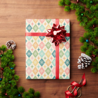Papier Cadeau Flocon de neige Harlequin MCM Joyeux et lumineux