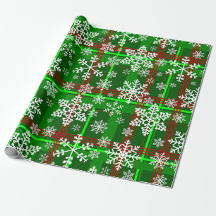 Papier Cadeau flocon de neige moche de noël tartan