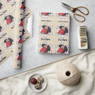 Papier Cadeau Flocon de neige photo personnalisé Joyeux Noël