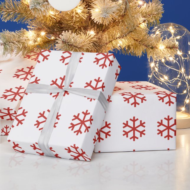 Papier Cadeau Flocon rouge de Noël (Vacances)
