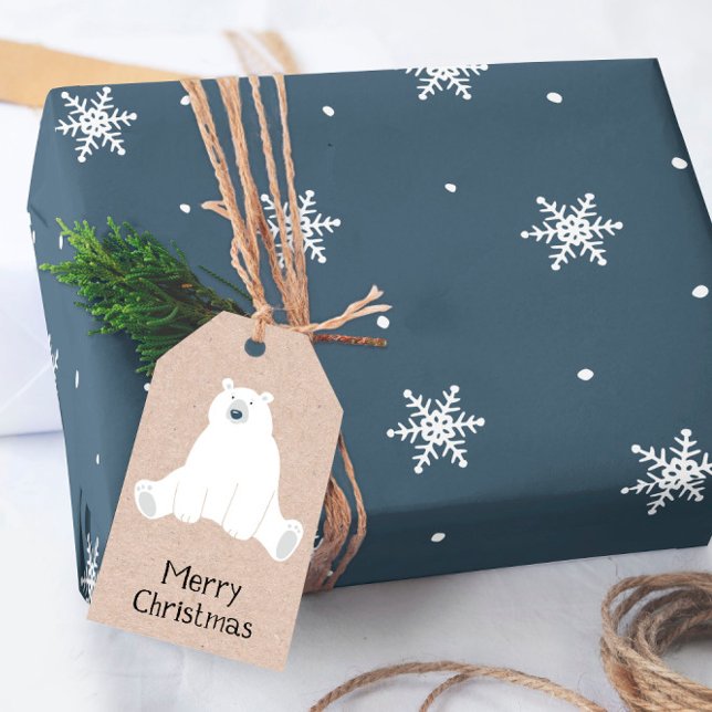 Papier Cadeau Flocons de neige élégants de Noël  (Créateur téléchargé)