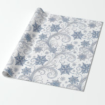 Flocons de neige et volutes bleus en plus grande i