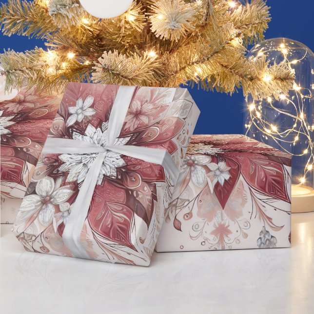 Papier Cadeau Flocons de neige festifs (Vacances)