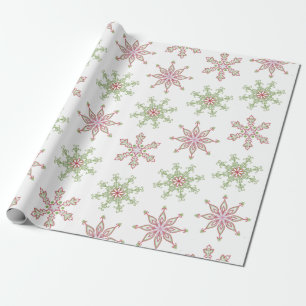 Papier Cadeau Flocons de neige Hiver Moderne Élégant Noël