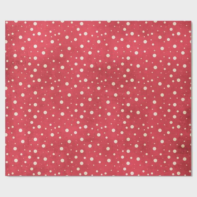 Papier Cadeau Flocons de neige sur rouge (Plat)