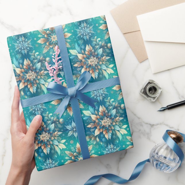 Papier Cadeau Flocons d'hiver (Cadeaux)