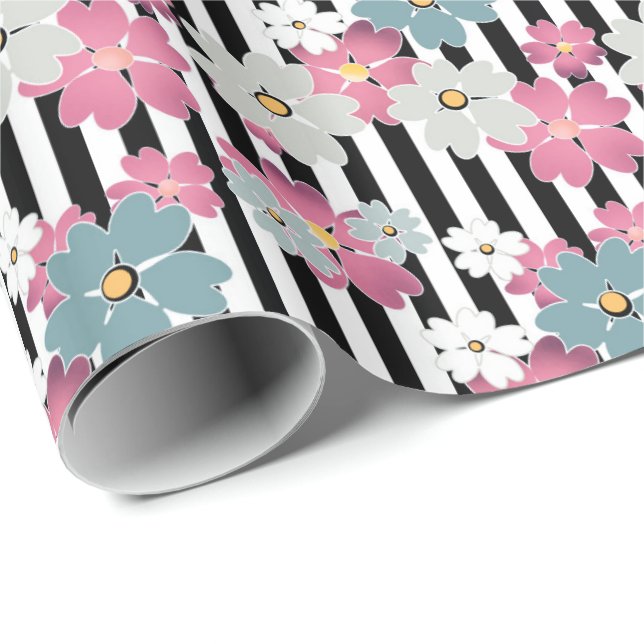 Papier Cadeau Floral (Coin rond)