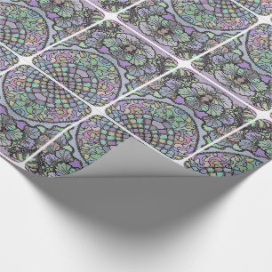 Papier Cadeau Floral abstrait pansement motif en mosaïque