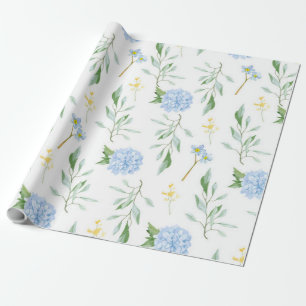 Papier Cadeau Floral bleu