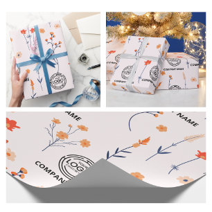Papier Cadeau Floral Business Logo Fleur sauvage Bloom