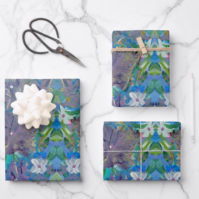Papier cadeau floral Haze Violet (Recto)