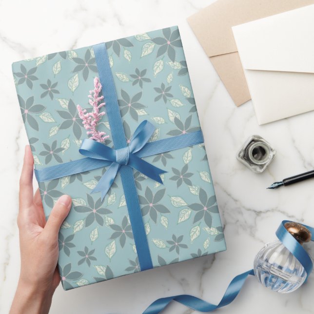 Papier Cadeau Floral Mille Fleurs Motif bleu (Cadeaux)