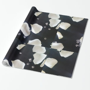 Papier Cadeau Floral noir et blanc