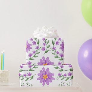 Papier Cadeau Floral pourpre