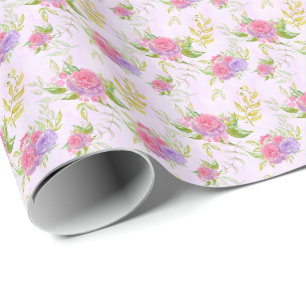 Papier Cadeau *~* Floral Romantique Rose Fleurs