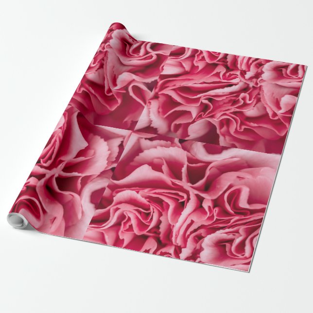 Papier Cadeau Floral rose (Déroulé)